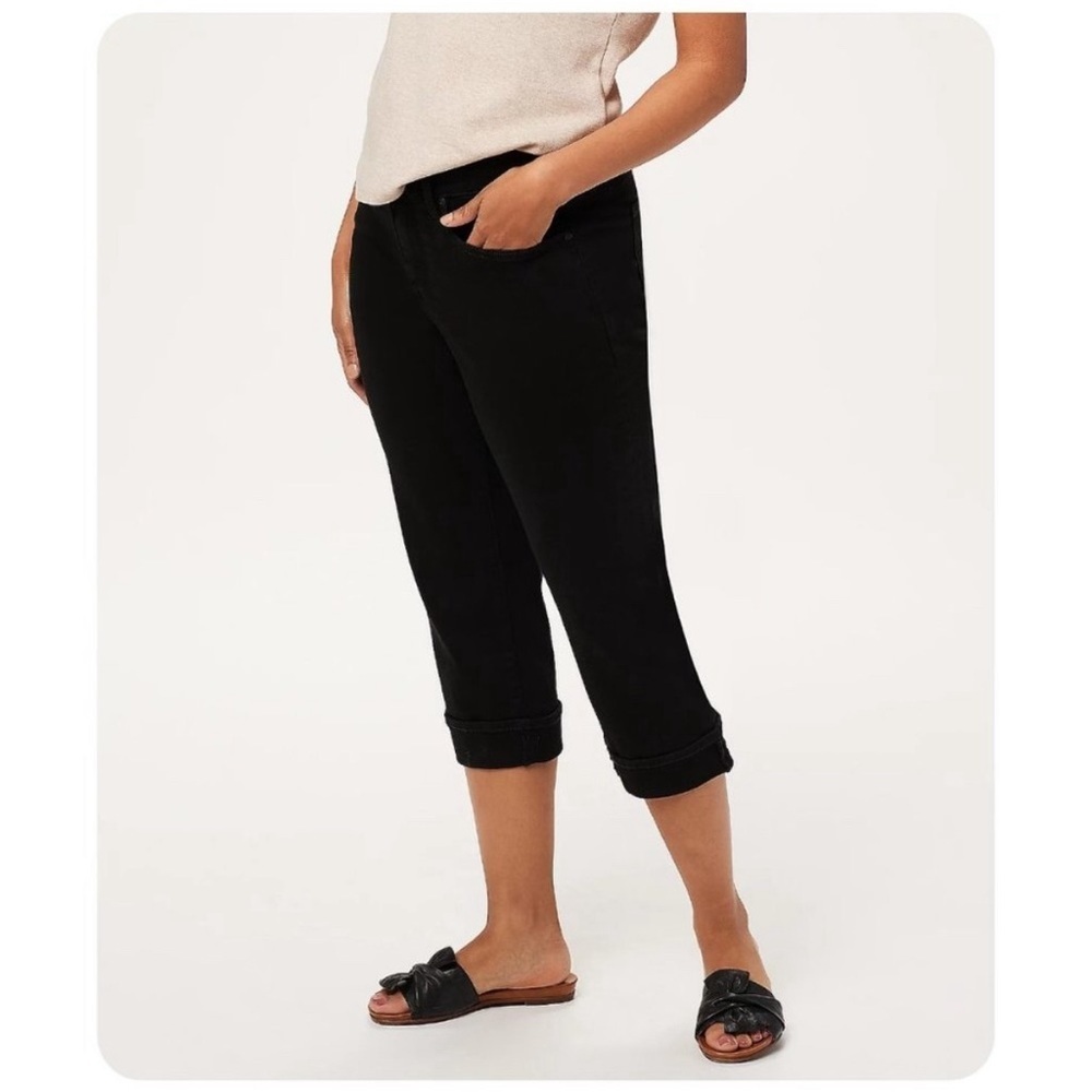 NWT NYDJ Not Your Daughterâs Jeans Black Marilyn Straightâ Crop Cuff Jean A20